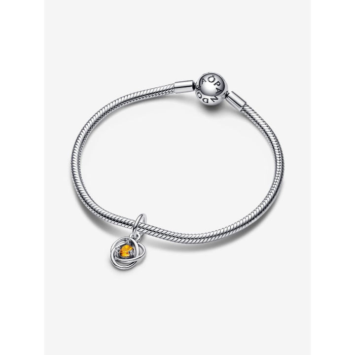 Pandora Sterling Silver November Birthstone Eternity Circle Dangle Charm Image 5
