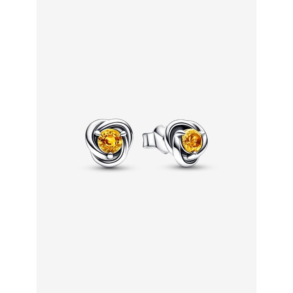 Pandora Sterling Silver November Birthstone Eternity Circle Stud Earrings Image 1