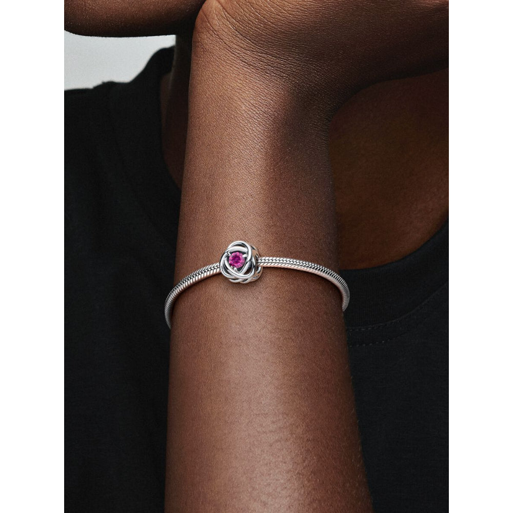 Pandora Sterling Silver October Birthstone Eternity Circle Charm Image 2