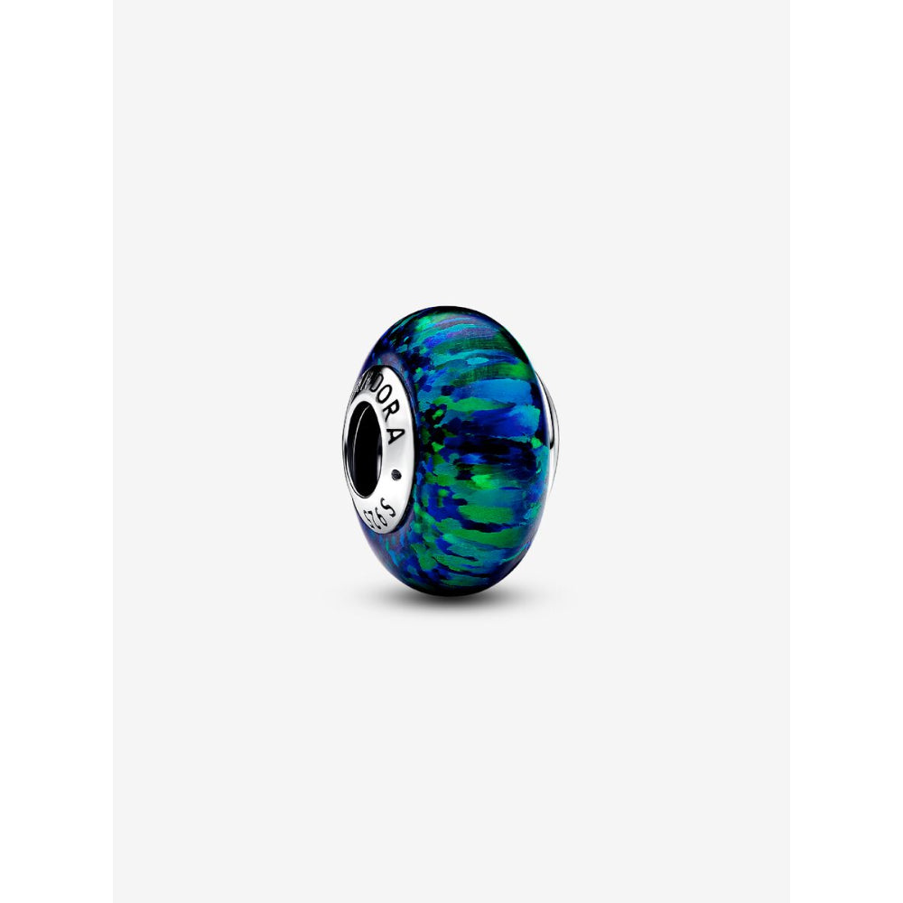 Pandora Sterling Silver Opalescent Green Charm Image 1
