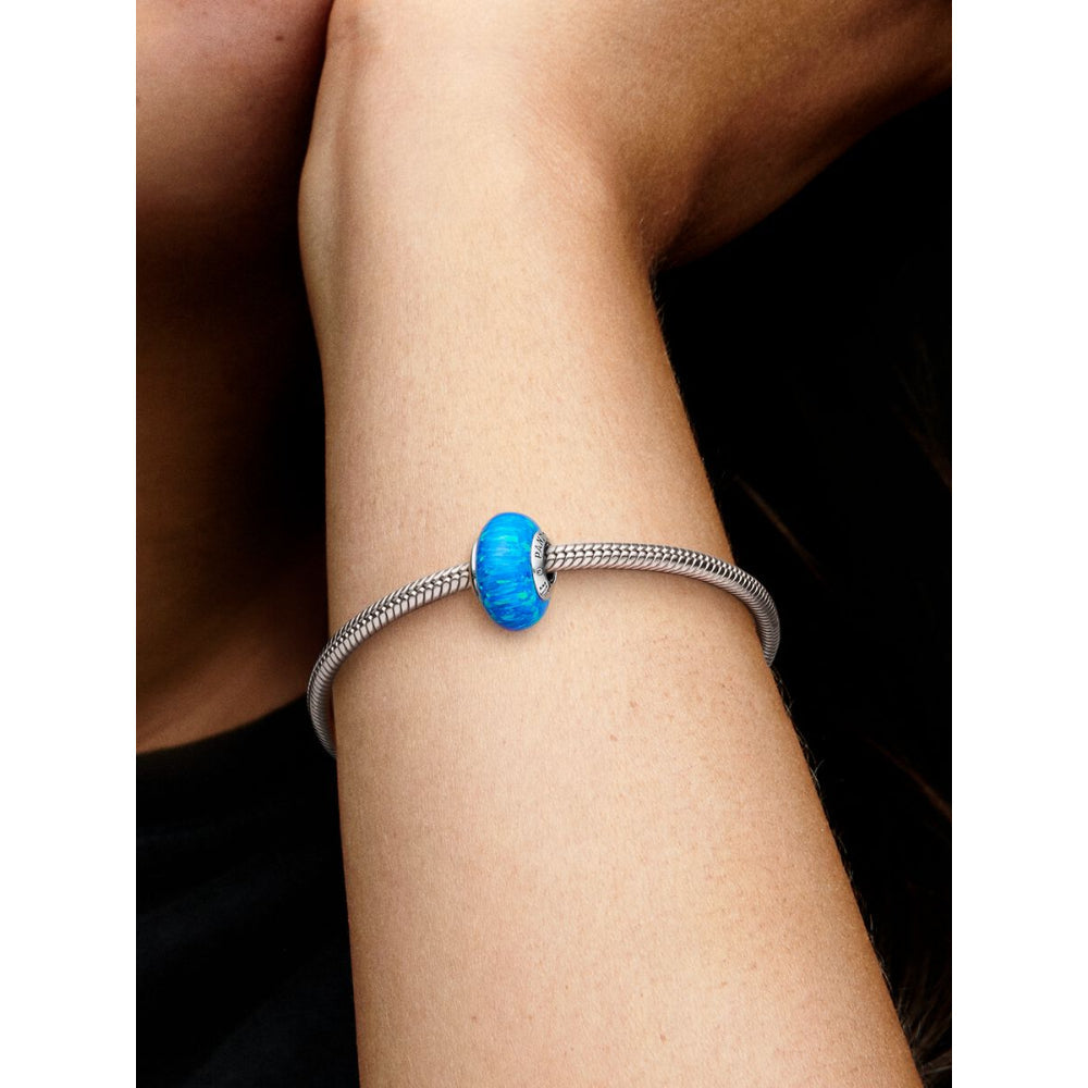 Pandora Sterling Silver Opalescent Ocean Deep Blue Charm Image 2