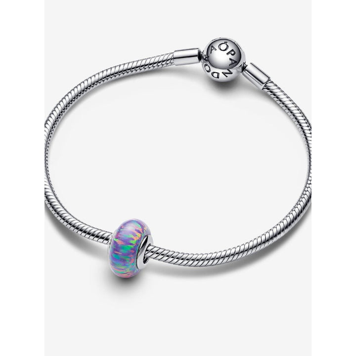 Pandora Sterling Silver Opalescent Purple Charm Image 3