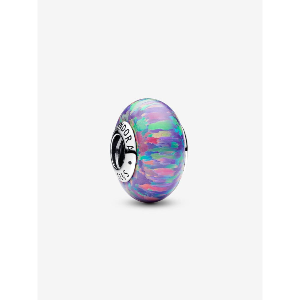 Pandora Sterling Silver Opalescent Purple Charm Image 1