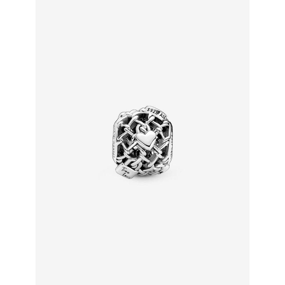 Pandora Sterling Silver Openwork Chain Link Padlock Charm Image 4