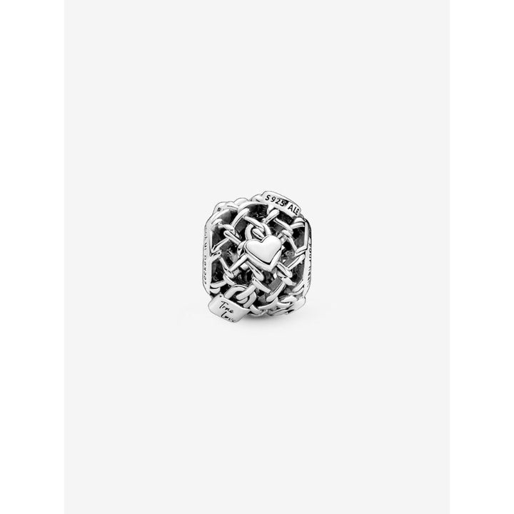 Pandora Sterling Silver Openwork Chain Link Padlock Charm Image 4