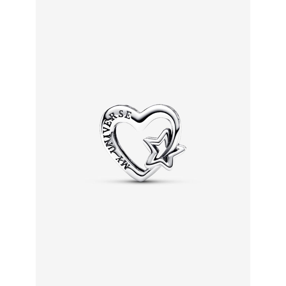 Pandora Sterling Silver Openwork Family Heart & Star Charm Image 4