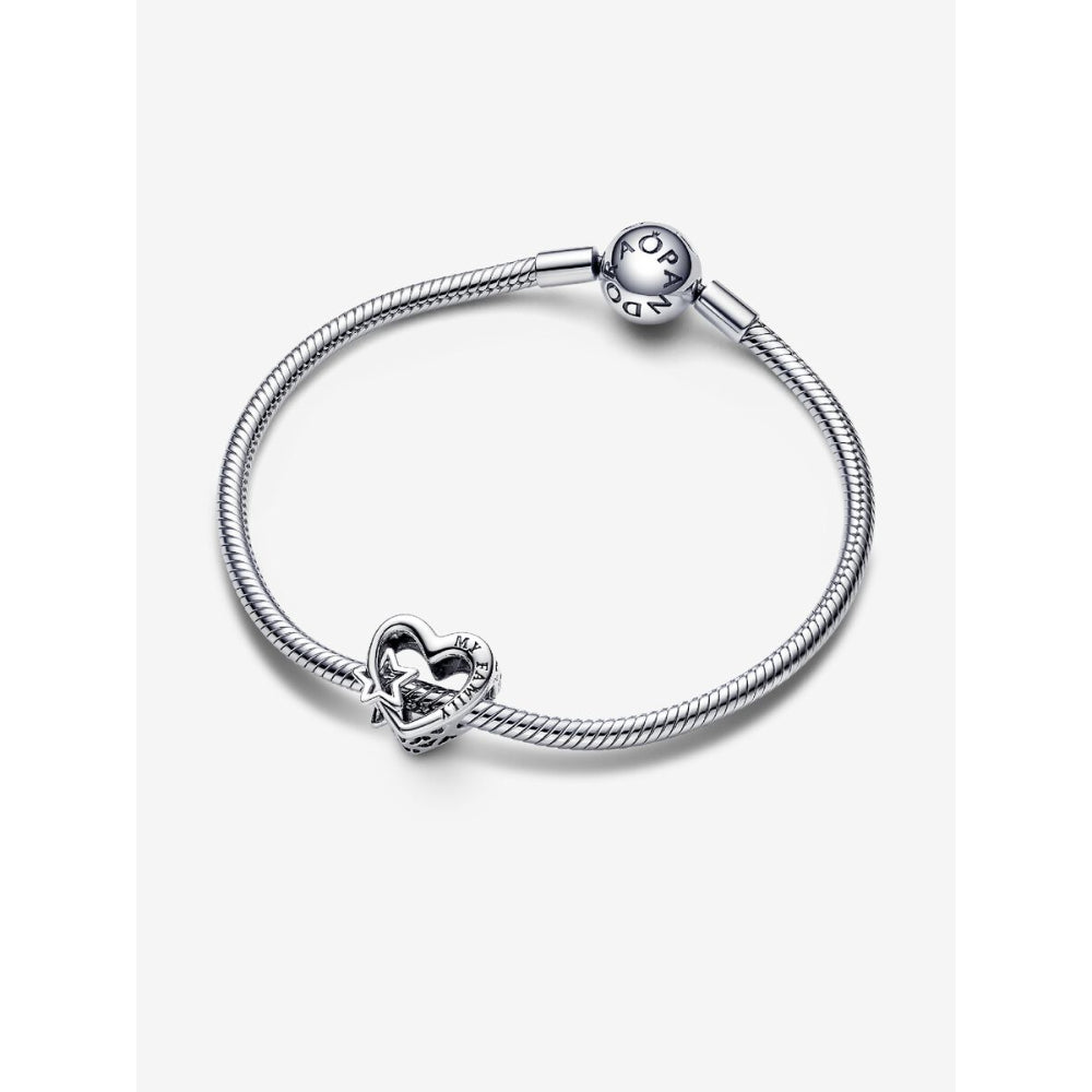 Pandora Sterling Silver Openwork Family Heart & Star Charm Image 5