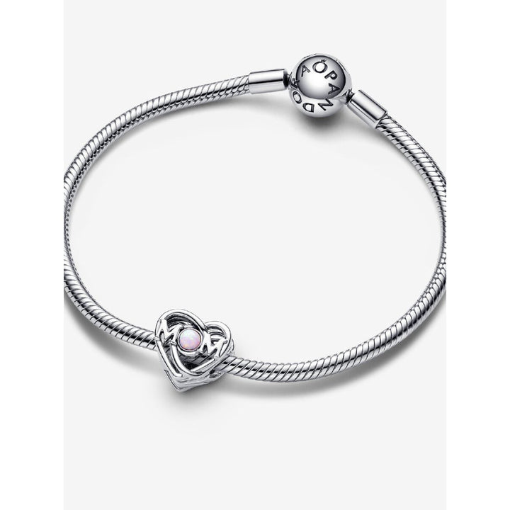 Pandora Sterling Silver Openwork Mum & Heart Charm Image 5