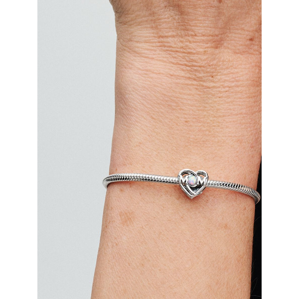 Pandora Sterling Silver Openwork Mum & Heart Charm Image 2