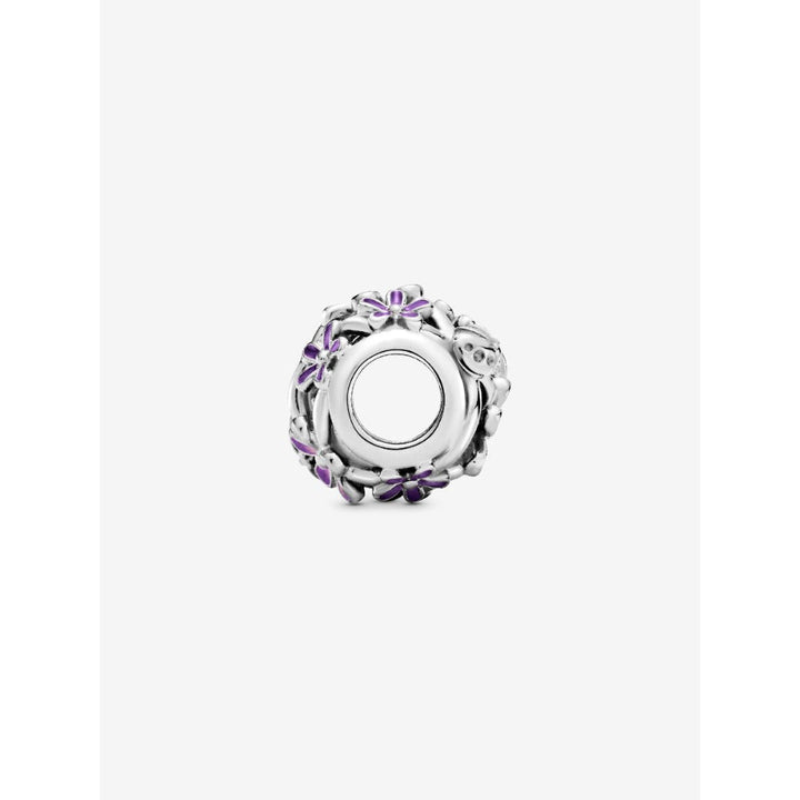 Pandora Sterling Silver Openwork Purple Daisy Charm Image 5