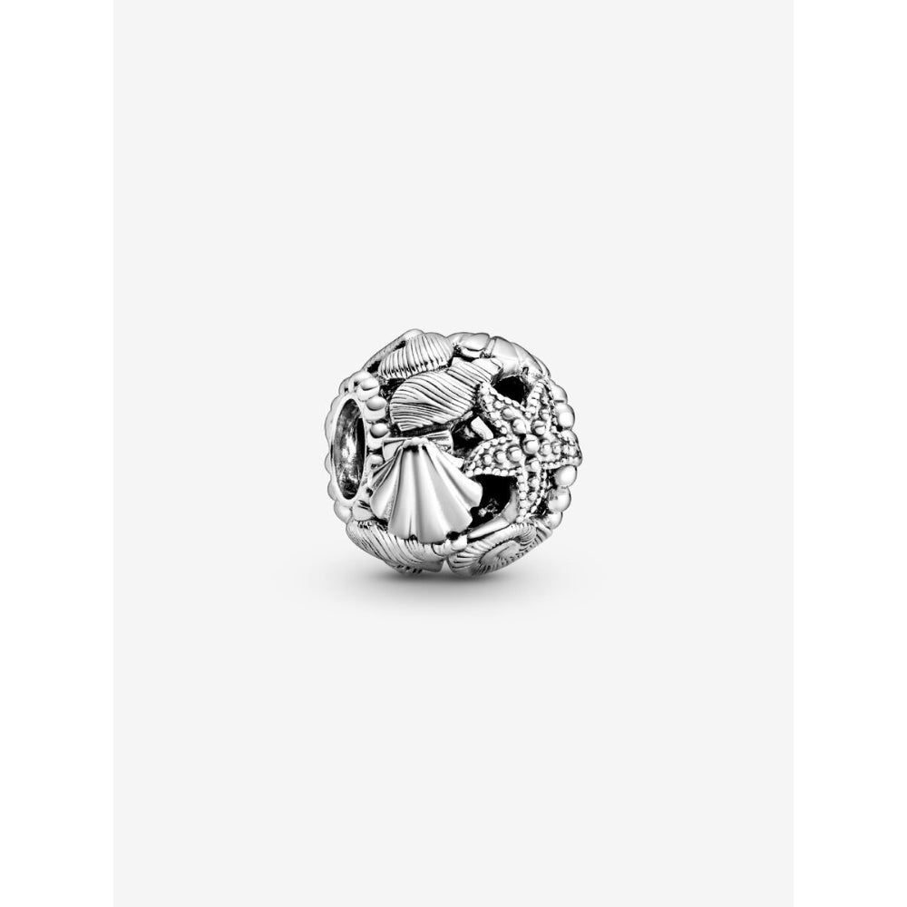 Pandora Sterling Silver Openwork Starfish, Shells & Hearts Charm Image 1