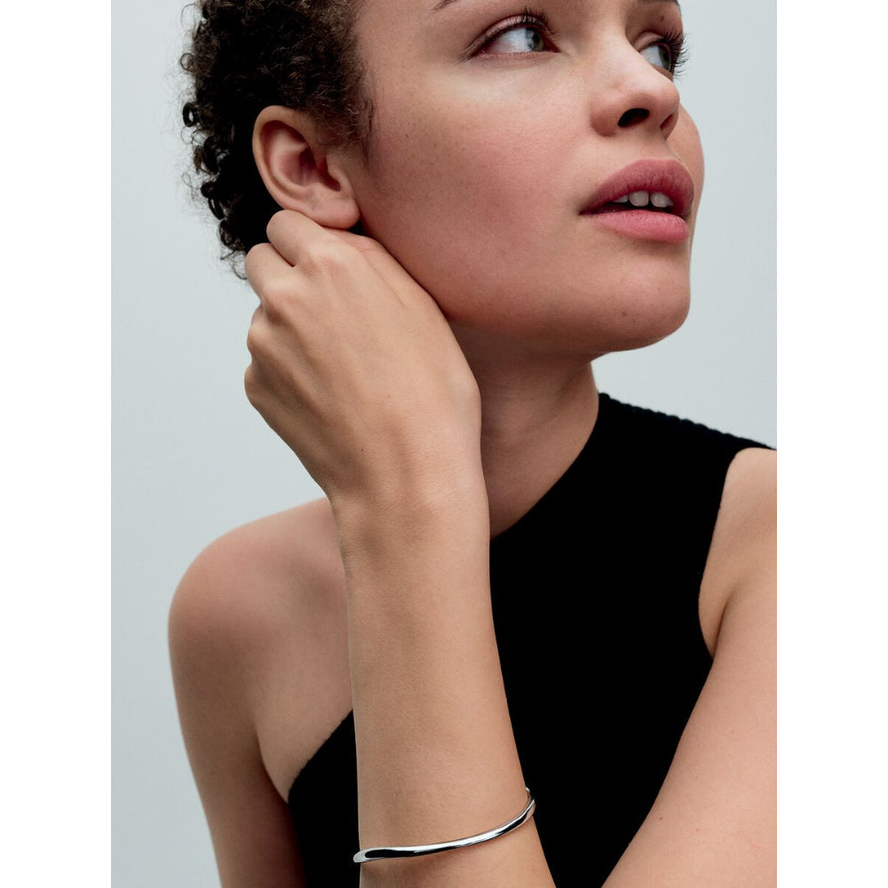Pandora Sterling Silver Organically Shaped Bangle Image 2