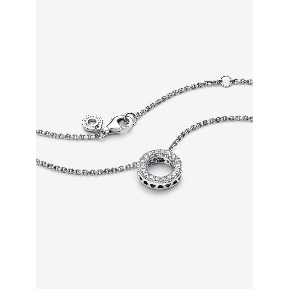 Pandora Sterling Silver Pave Circle Collier Necklace Image 5