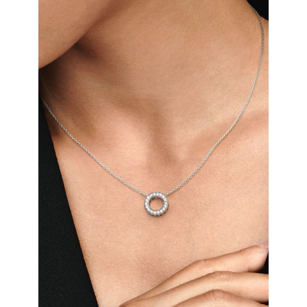 Pandora Sterling Silver Pave Circle Collier Necklace Image 2