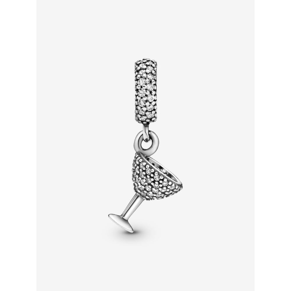 Pandora Sterling Silver Pave Cocktail Glass Dangle Charm Image 4