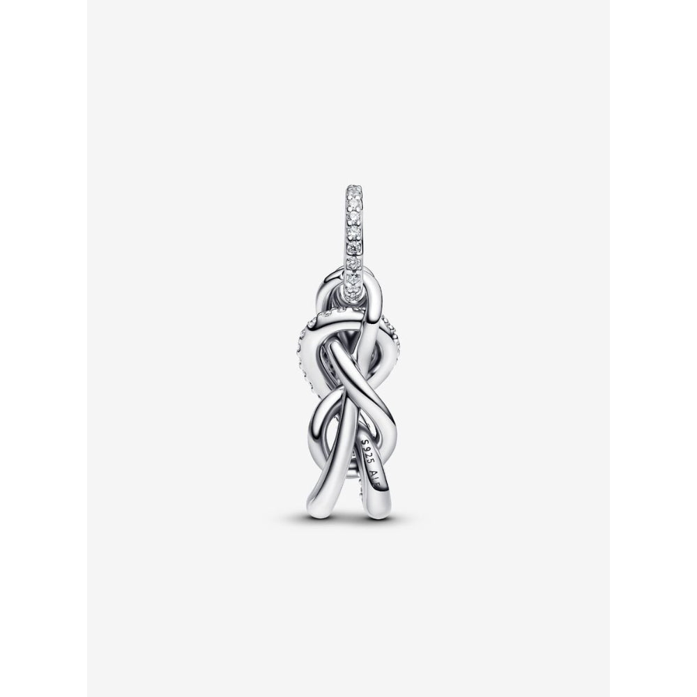 Pandora Sterling Silver Pave Infinity Knot Dangle Charm Image 6