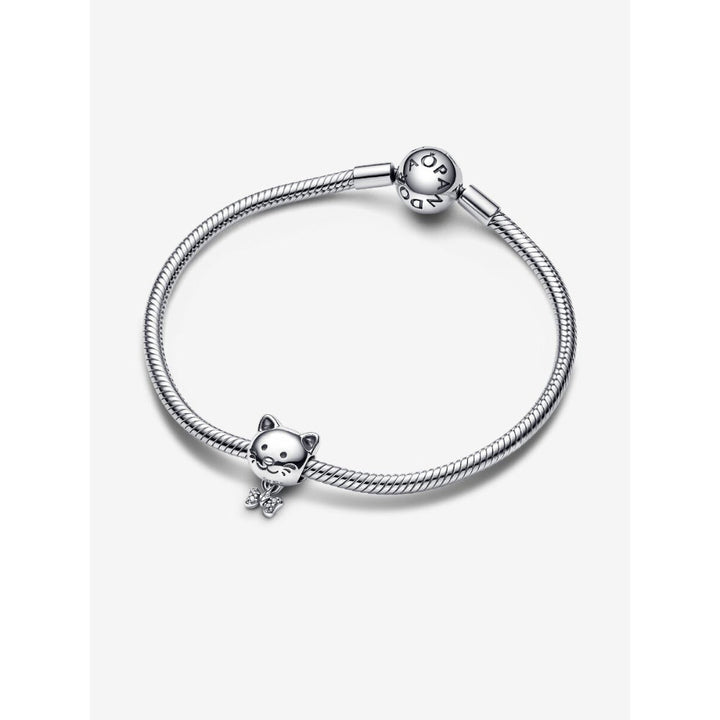 Pandora Sterling Silver Pet Cat & Bow Charm Image 4