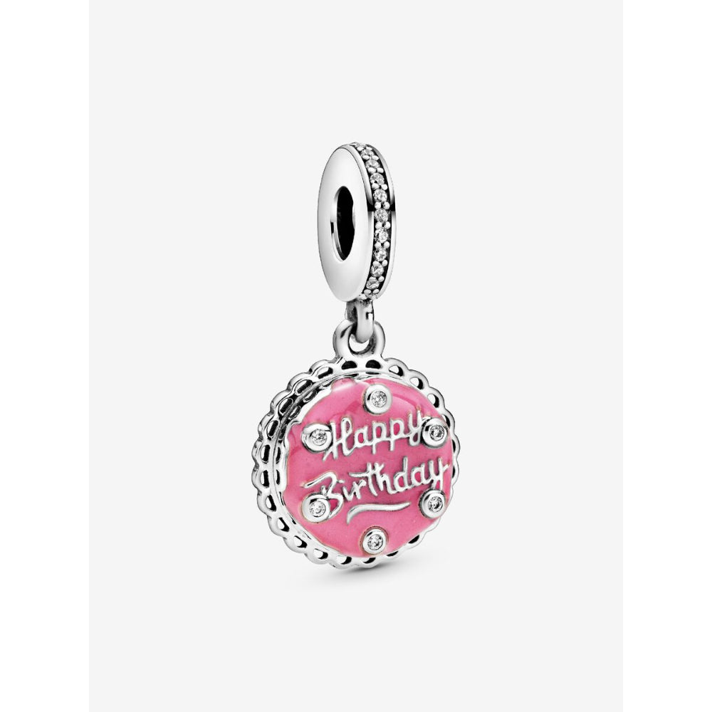 Pandora Sterling Silver Pink Birthday Cake Dangle Charm Image 1