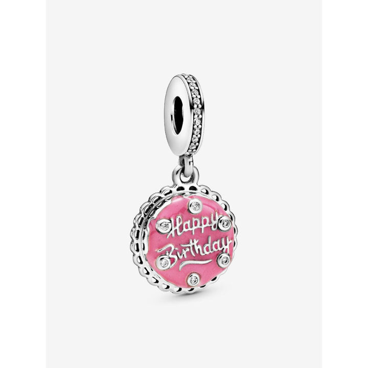 Pandora Sterling Silver Pink Birthday Cake Dangle Charm Image 1