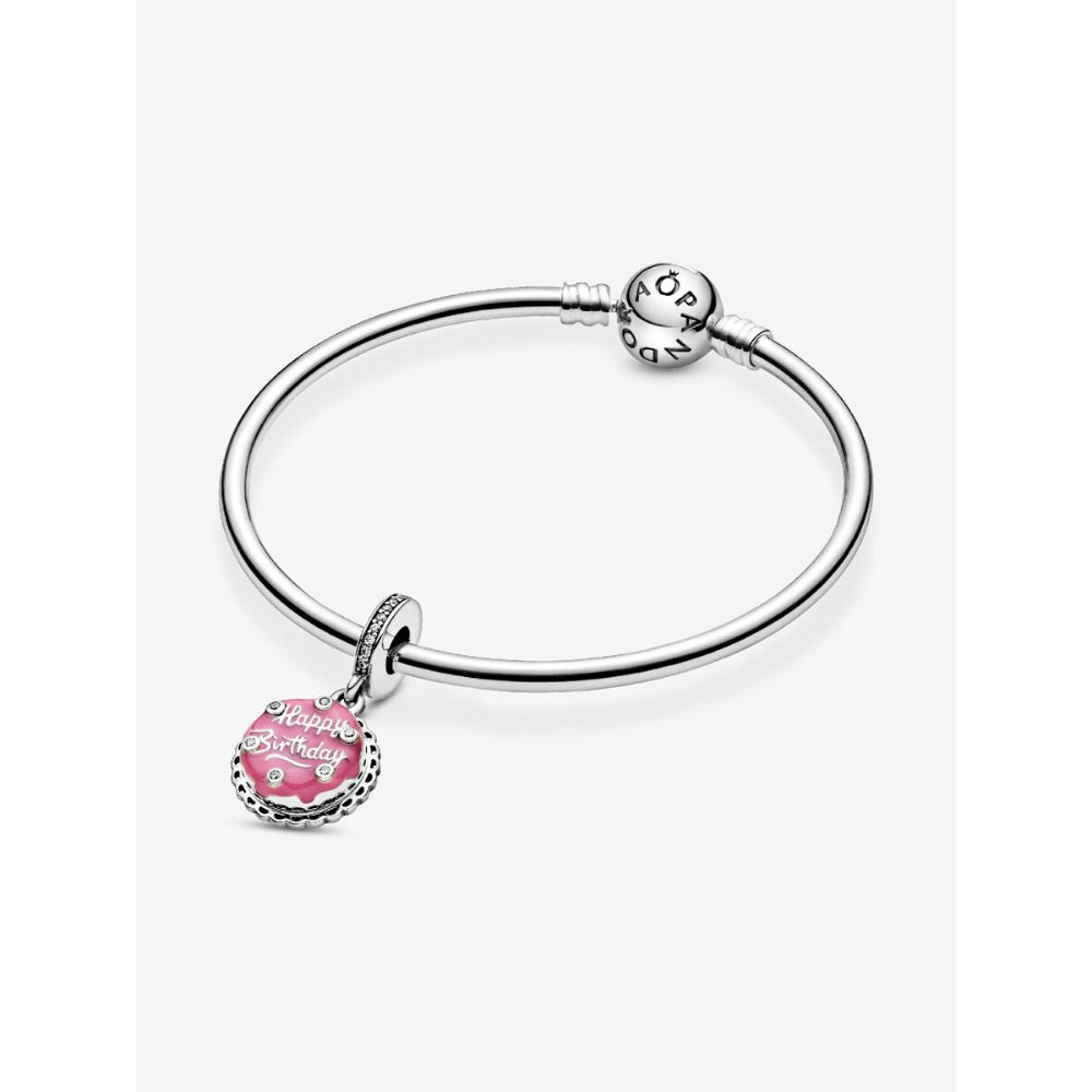 Pandora Sterling Silver Pink Birthday Cake Dangle Charm Image 4