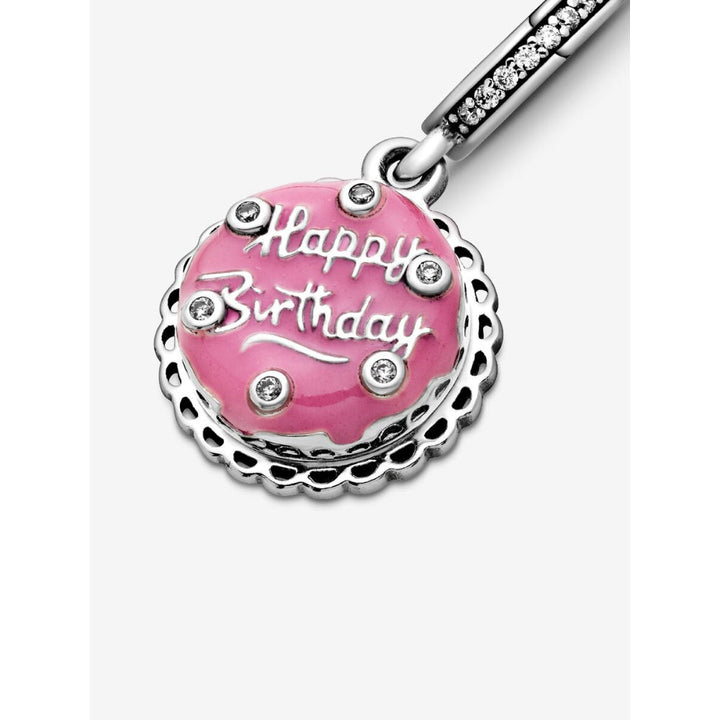 Pandora Sterling Silver Pink Birthday Cake Dangle Charm Image 5