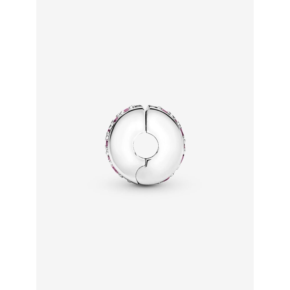 Pandora Sterling Silver Pink Pave Clip Charm Image 3