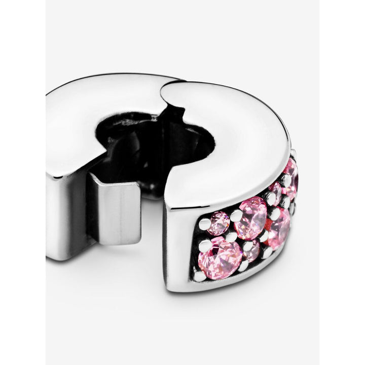 Pandora Sterling Silver Pink Pave Clip Charm Image 5