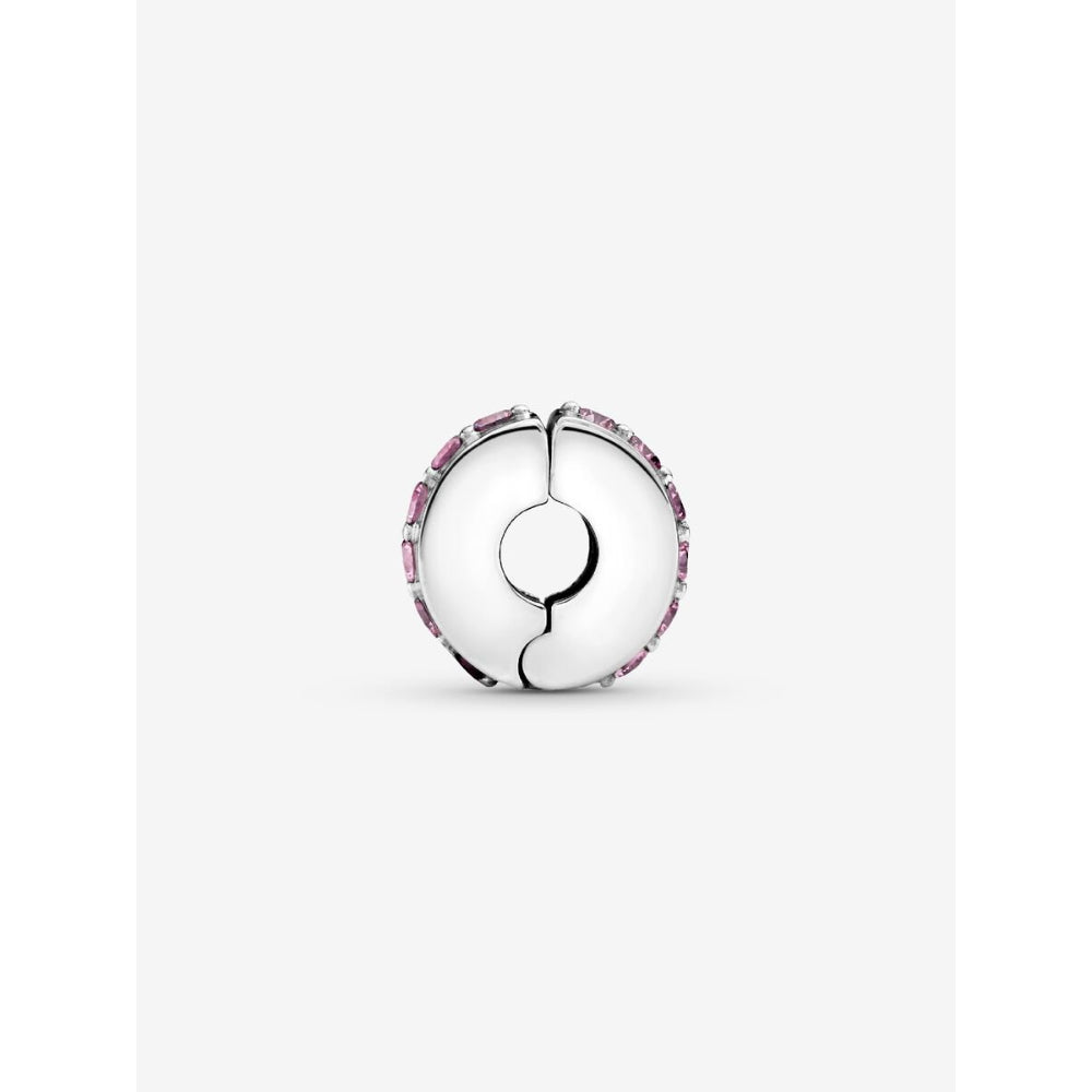 Pandora Sterling Silver Pink Sparkling Row Clip Charm Image 7