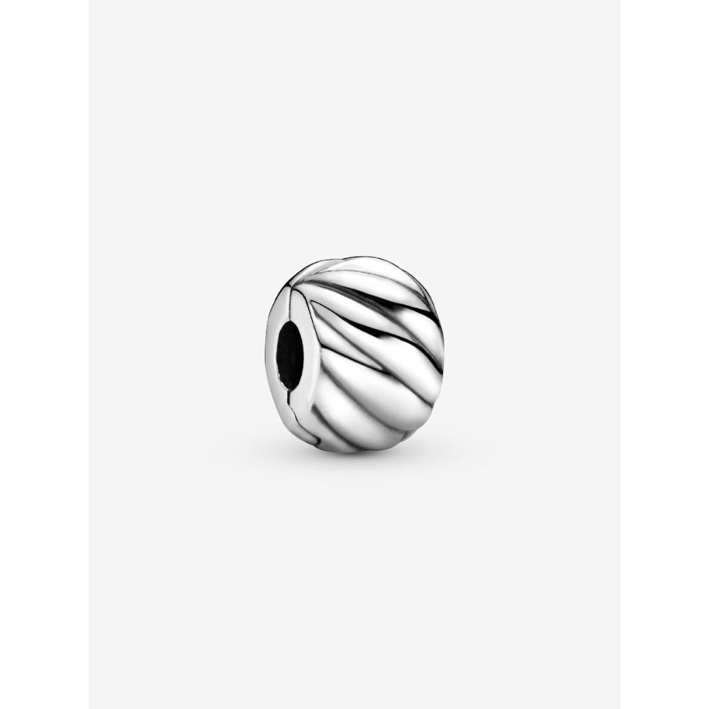 Pandora Sterling Silver Polished Feathered Clip Charm Image 1