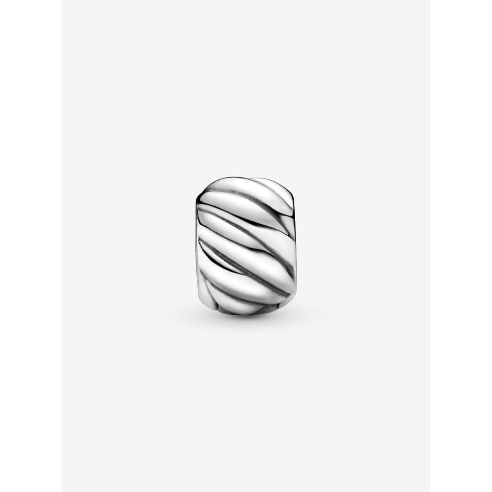 Pandora Sterling Silver Polished Feathered Clip Charm Image 3