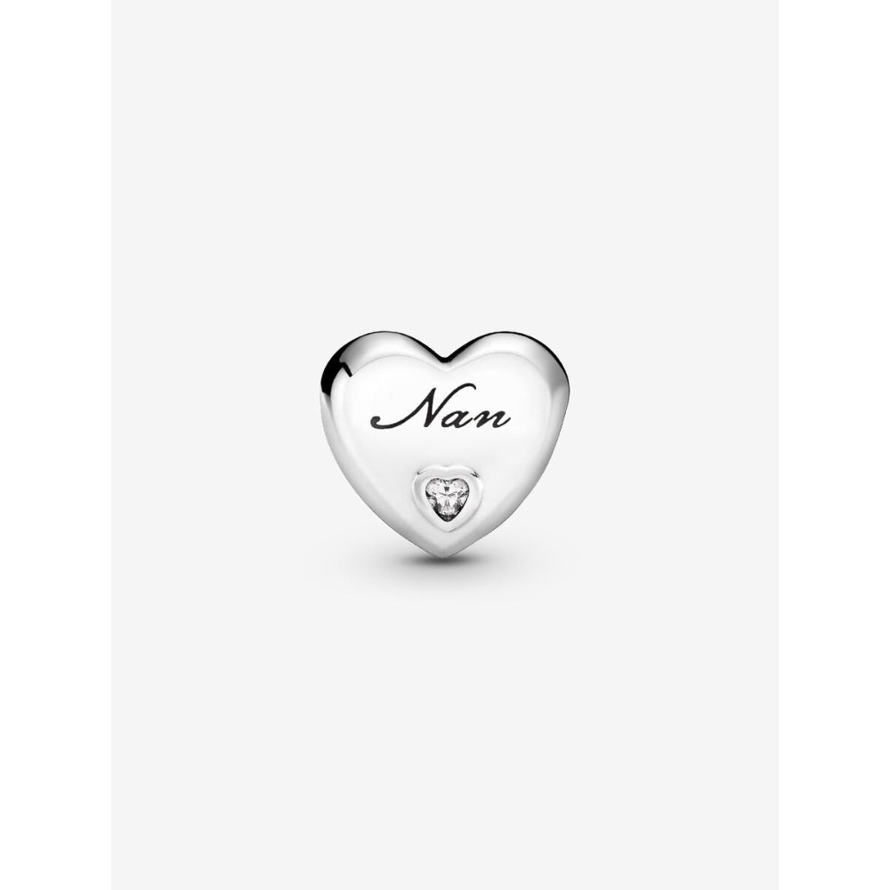 Pandora Sterling Silver Polished Nan Heart Charm Image 4