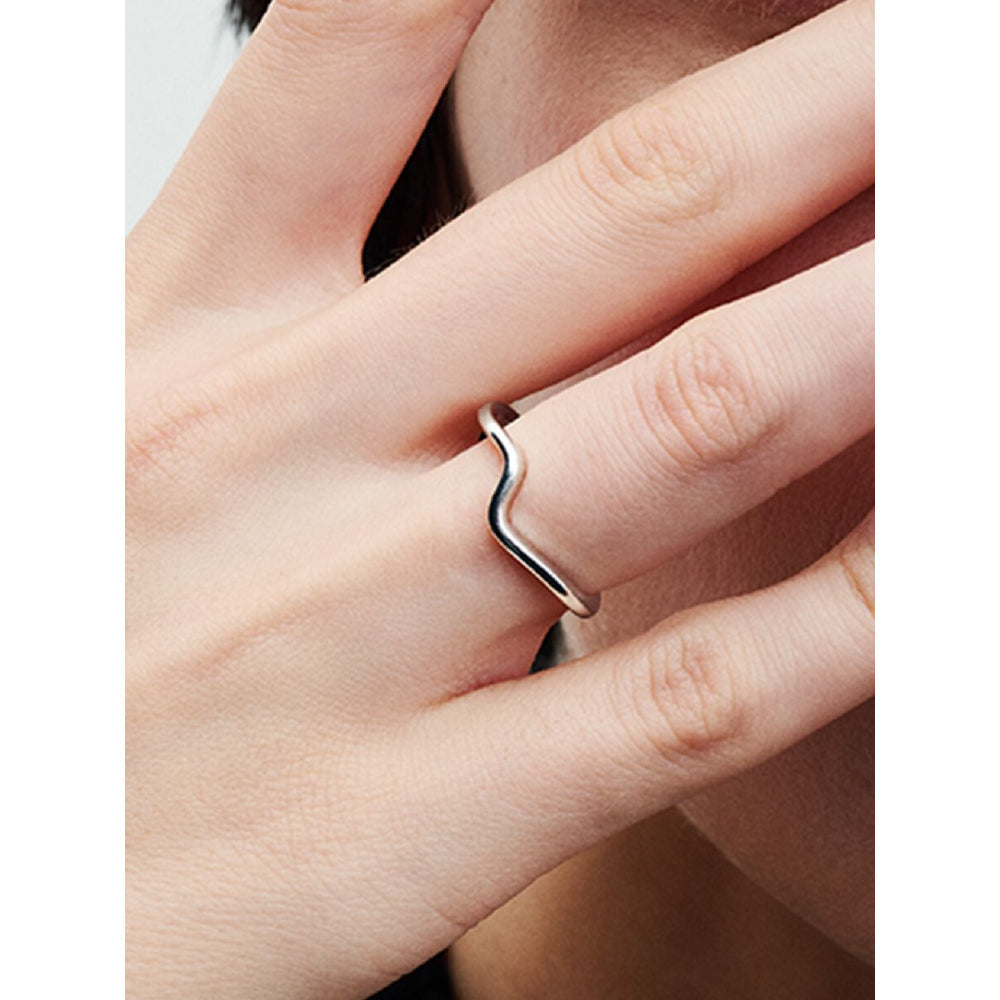 Pandora Sterling Silver Polished Wave Ring Image 2