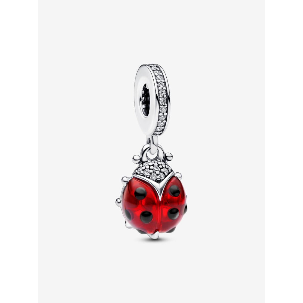 Pandora Sterling Silver Red Ladybird Dangle Charm Image 1