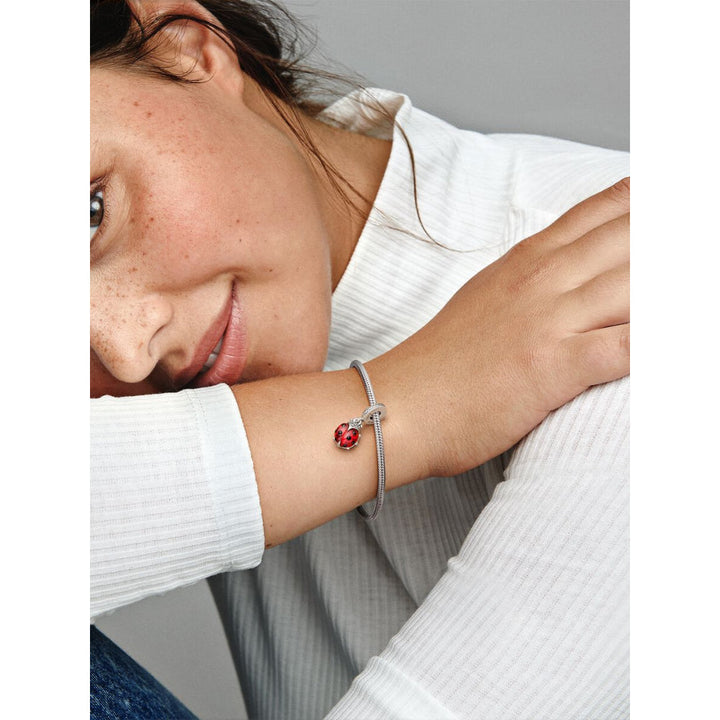Pandora Sterling Silver Red Ladybird Dangle Charm Image 3