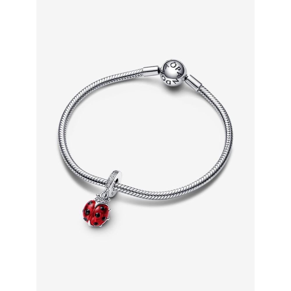 Pandora Sterling Silver Red Ladybird Dangle Charm Image 4