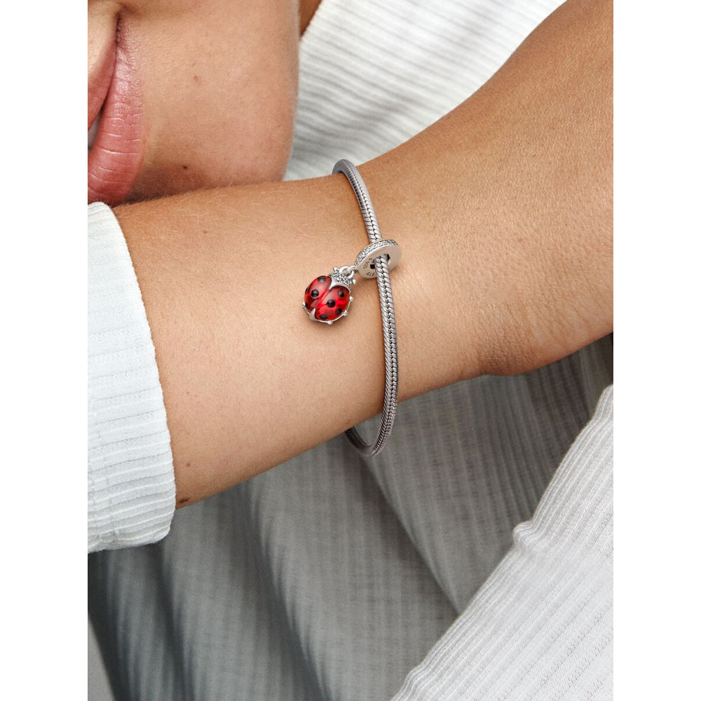 Pandora Sterling Silver Red Ladybird Dangle Charm Image 2