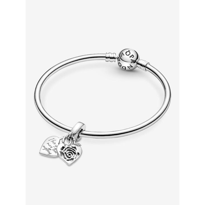 Pandora Sterling Silver Rose Heart Padlock Dangle Charm Image 6