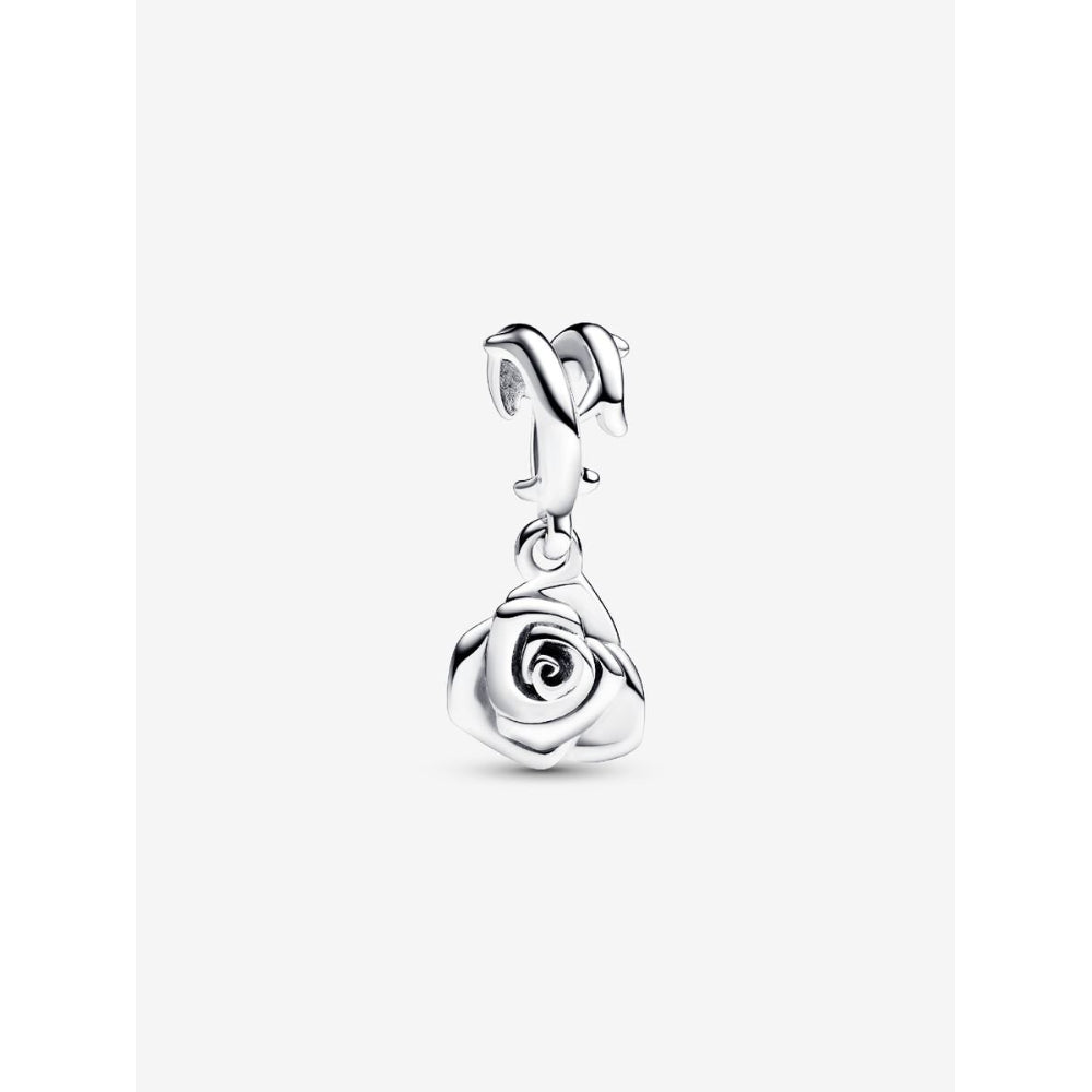 Pandora Sterling Silver Rose In Bloom Dangle Charm Image 1