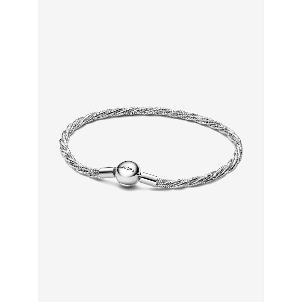 Pandora Sterling Silver Round Clasp Twisted Snake Chain Image 1