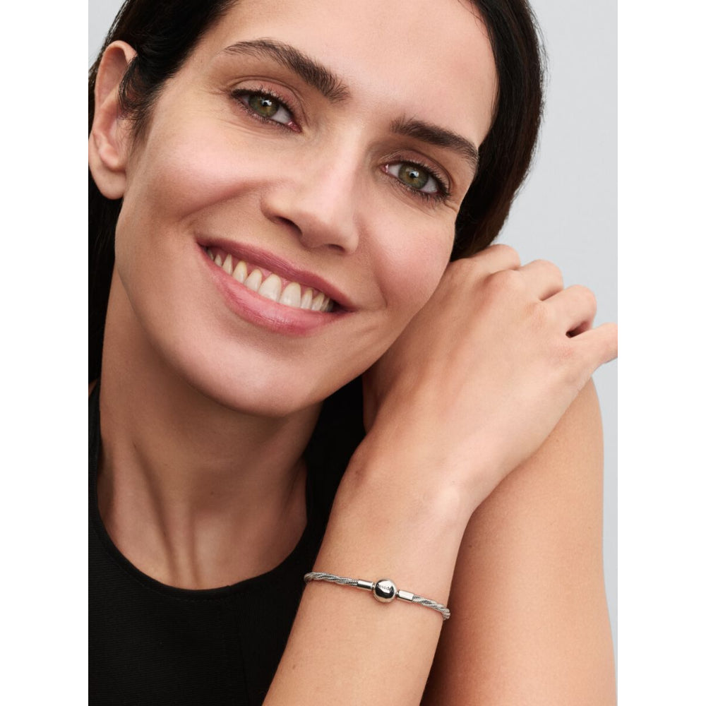 Pandora Sterling Silver Round Clasp Twisted Snake Chain Image 3