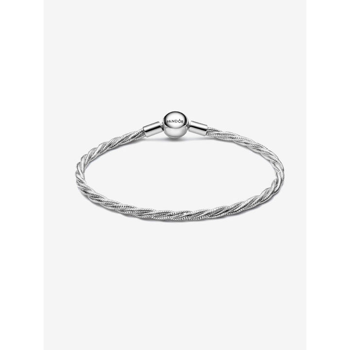 Pandora Sterling Silver Round Clasp Twisted Snake Chain Image 4