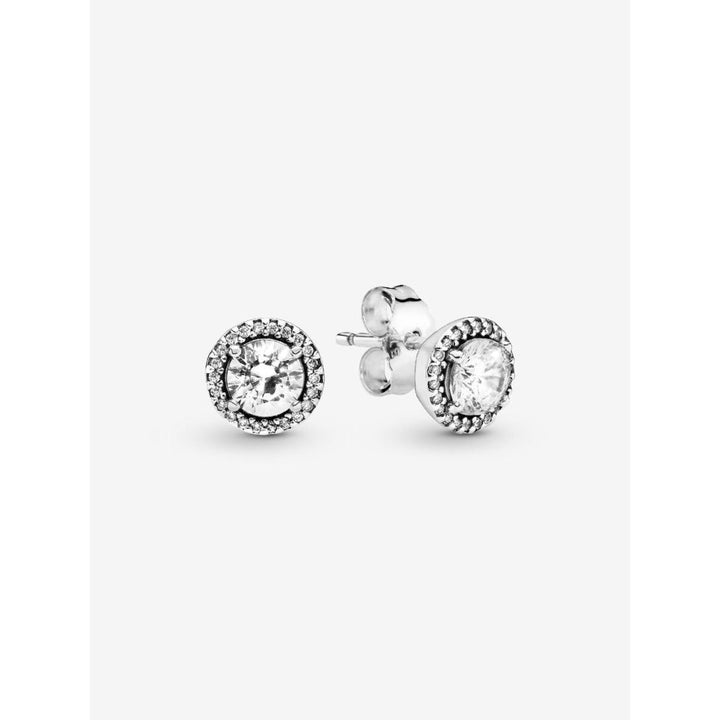 Pandora Sterling Silver Round Sparkle Stud Earrings Image 1