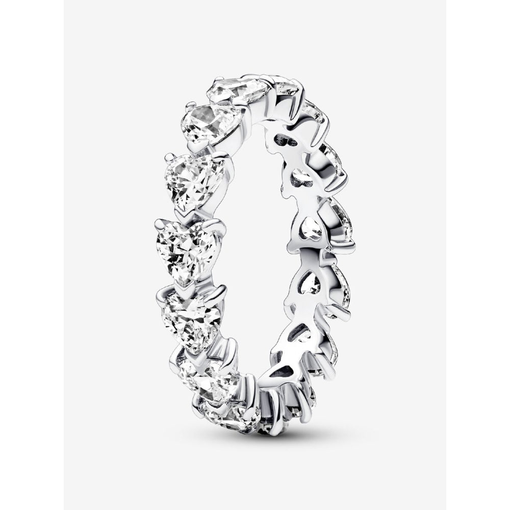 Pandora Sterling Silver Row of Hearts Eternity Ring Image 1