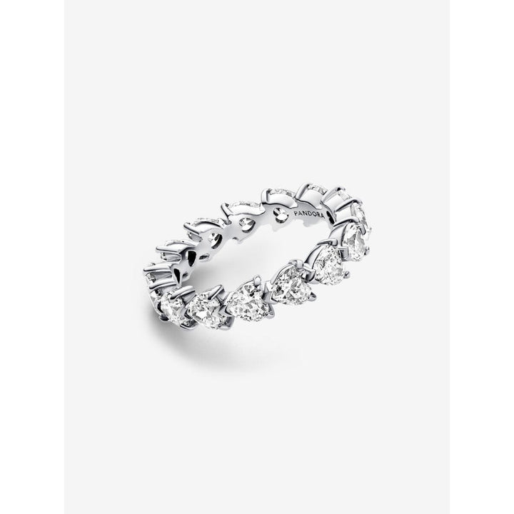 Pandora Sterling Silver Row of Hearts Eternity Ring Image 5