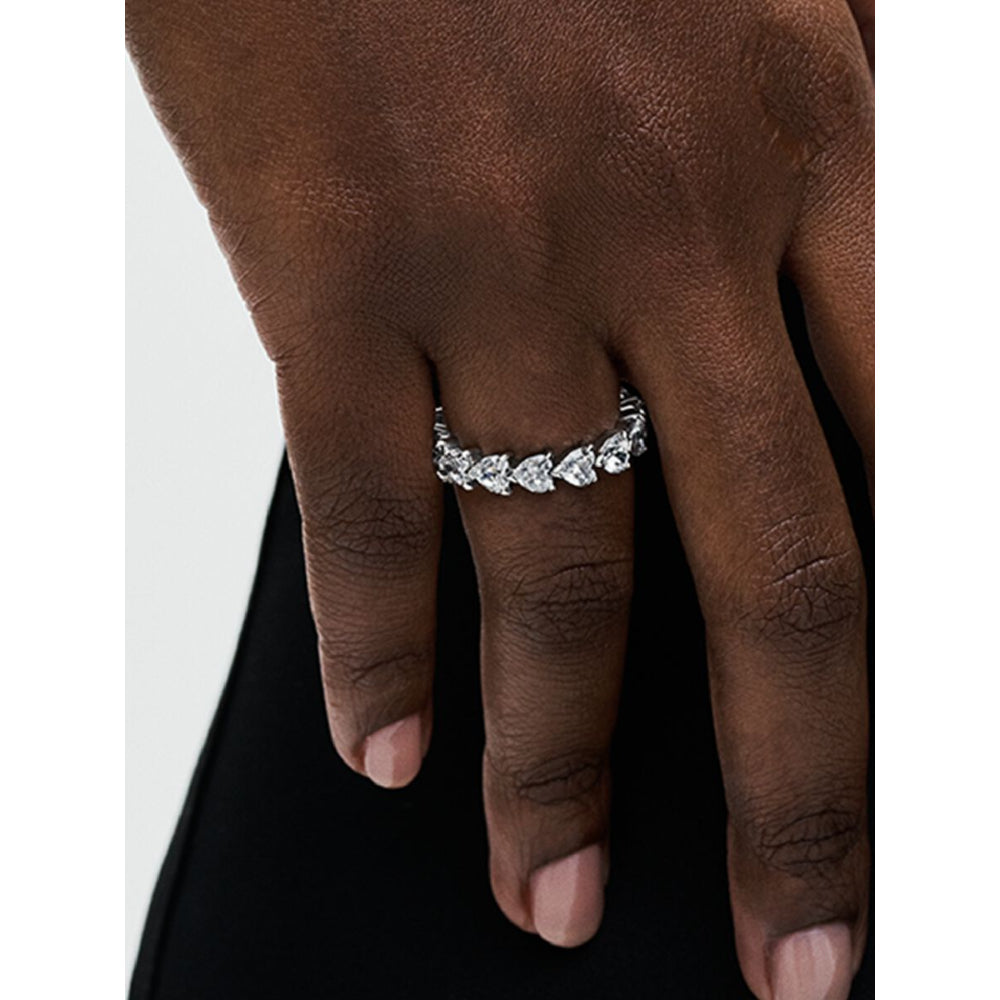Pandora Sterling Silver Row of Hearts Eternity Ring Image 2