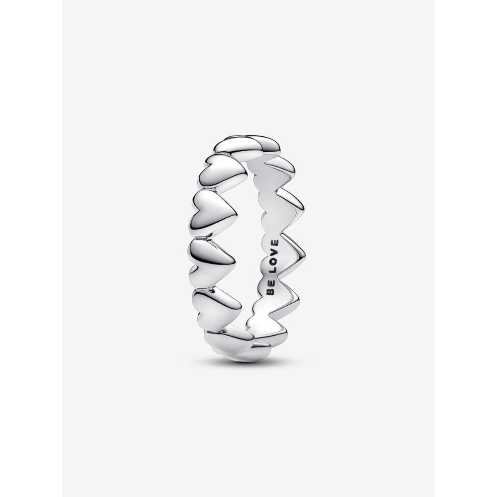 Pandora Sterling Silver Row of Hearts Ring Image 1