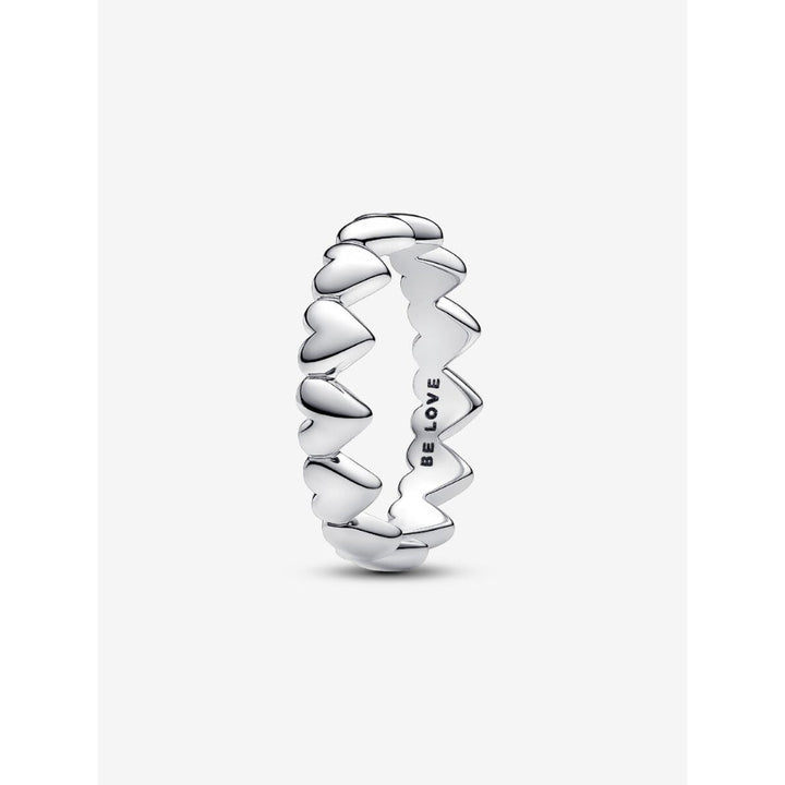 Pandora Sterling Silver Row of Hearts Ring Image 1