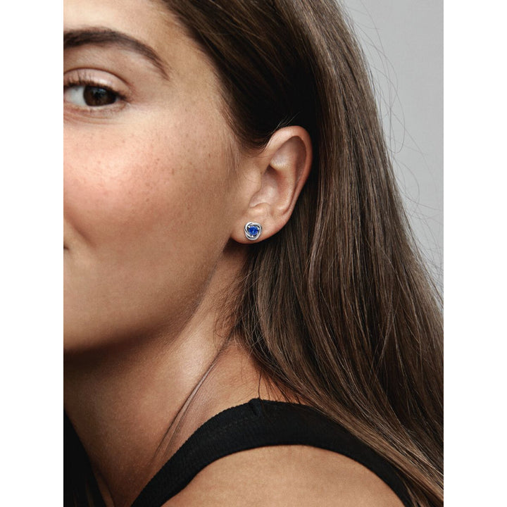 Pandora Sterling Silver September Birthstone Eternity Circle Stud Earrings Image 3