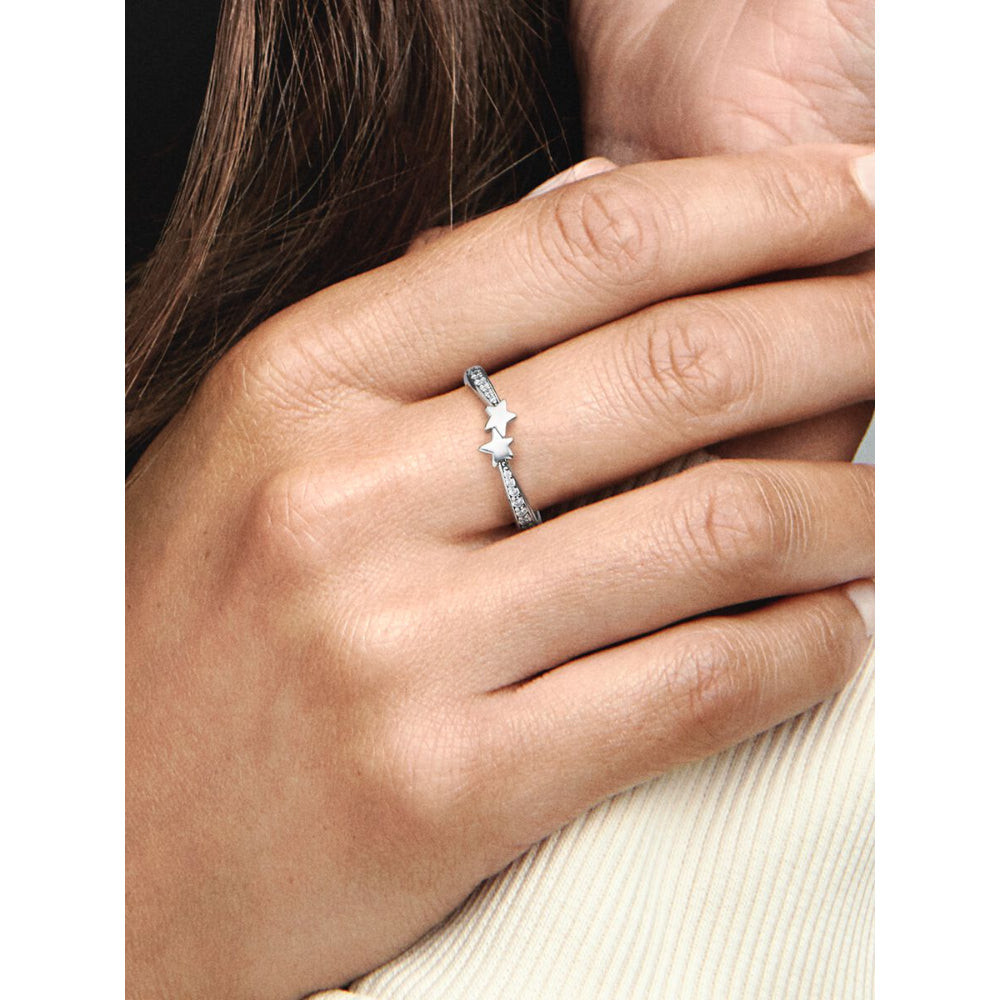 Pandora Sterling Silver Shooting Stars Sparkling Ring Image 2
