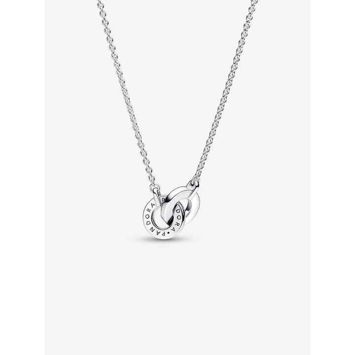 Pandora Sterling Silver Signature Intertwined Pave Pendant Necklace Image 4